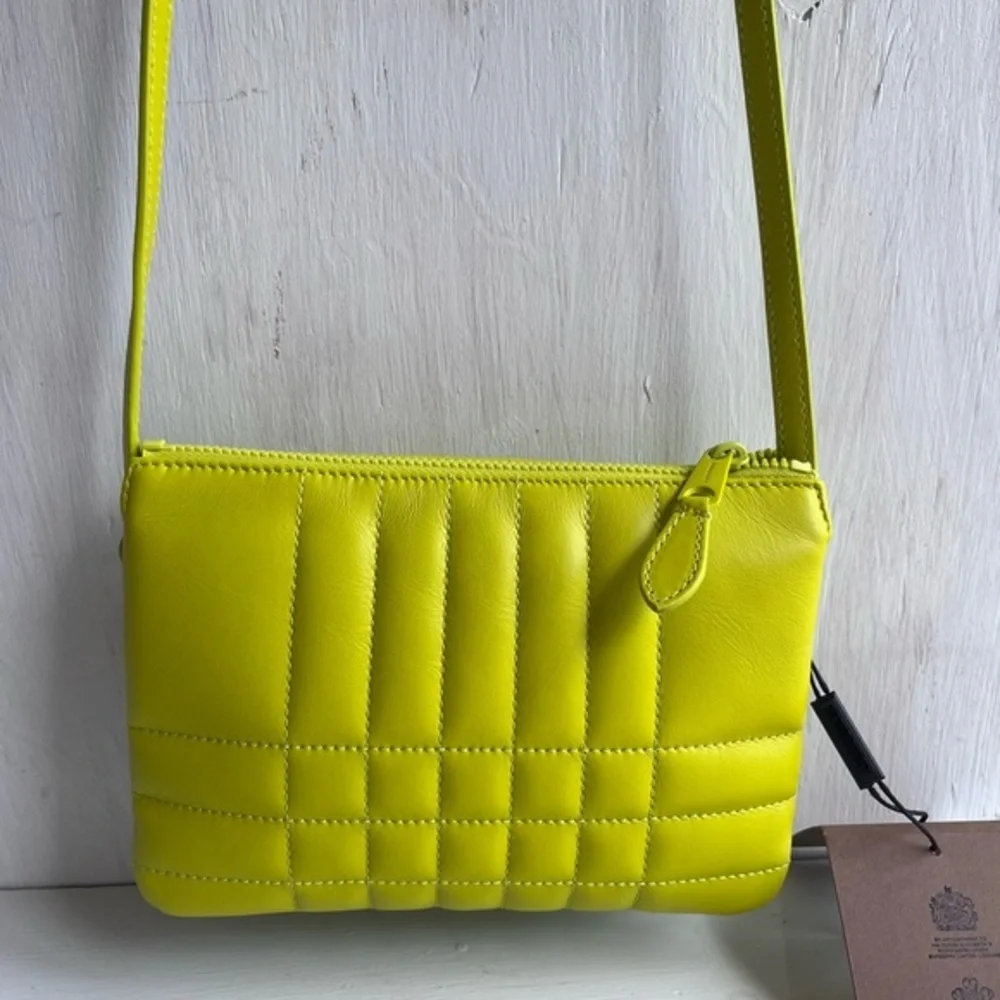 BURBERRY Lola Quilted Twin Pouch Vivid Lime